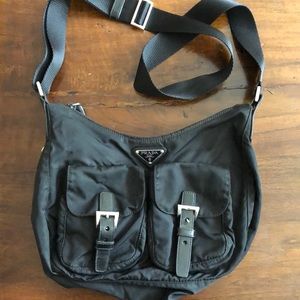 Classic Prada Black nylon crossbody bag!